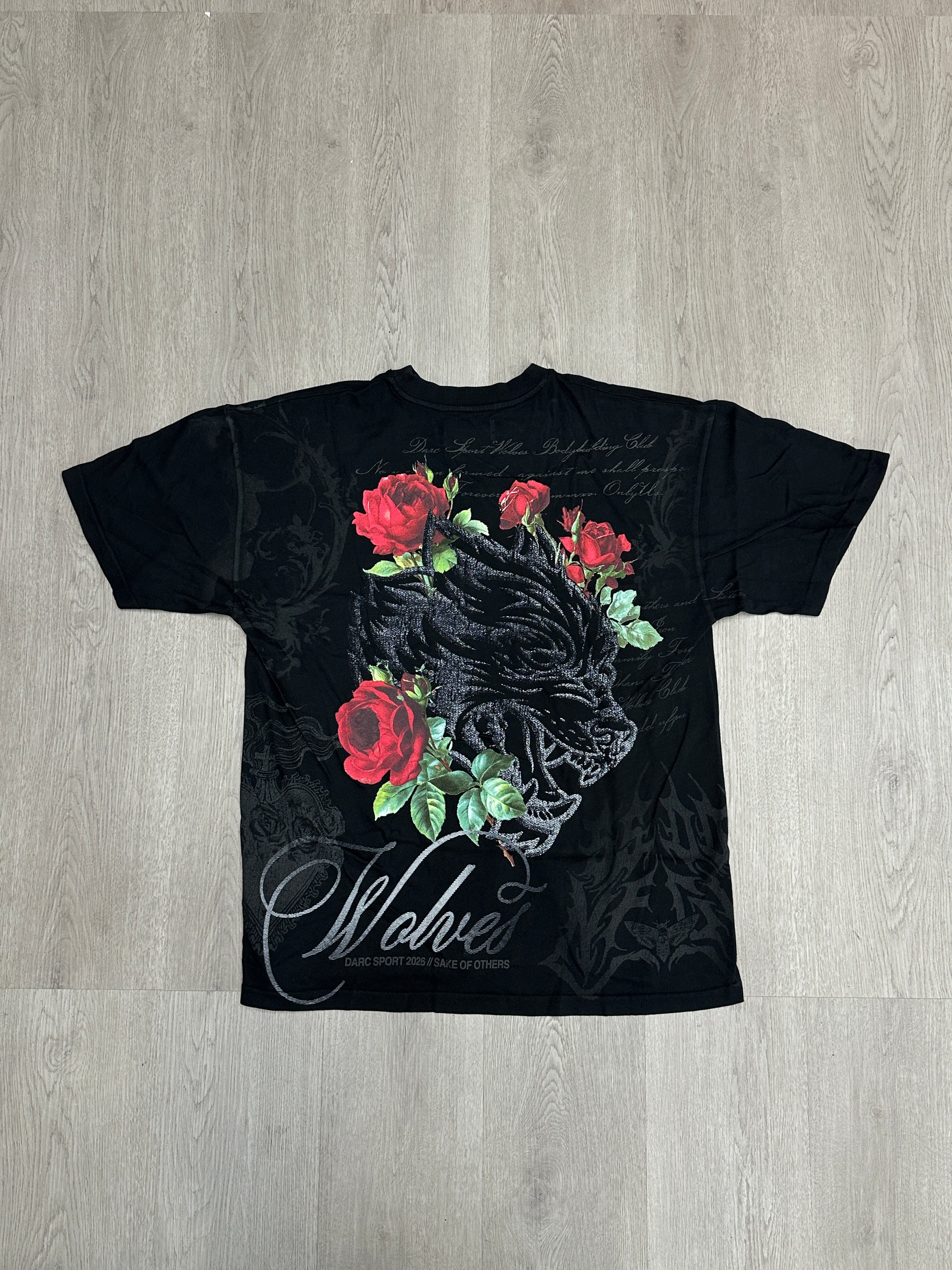 Nocturne Bloom Premium Oversized Tee in Black