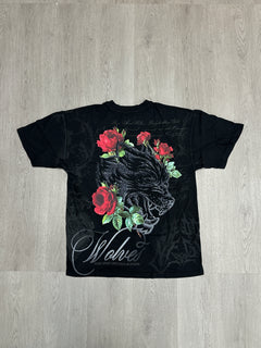 Nocturne Bloom Premium Oversized Tee in Black