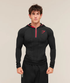 Gymshark Onyx V1 Hoodie - Black/Carmine Red