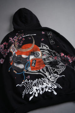 Samurai And The Wolf Pierce Hoodie in Black