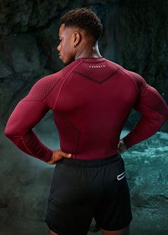 BATMAN LONG SLEEVE COMPRESSION burgundy