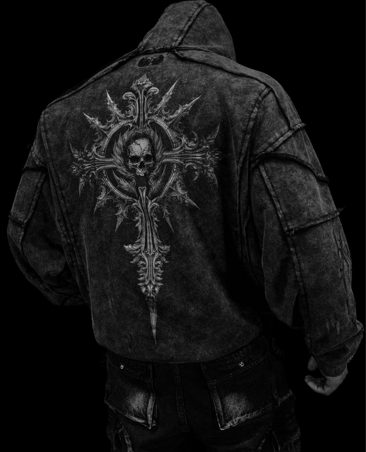 Oversized Ruined Zip-Up [Ghost]