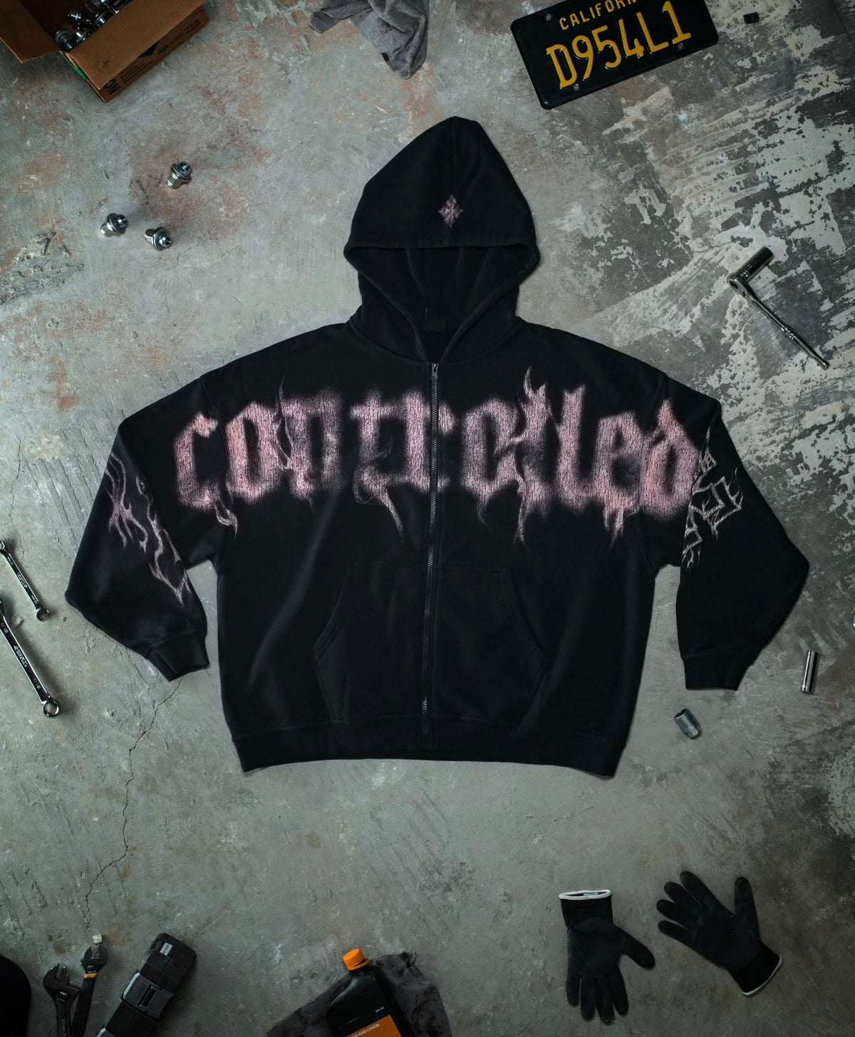 Ghost Zip Up Glossy pink