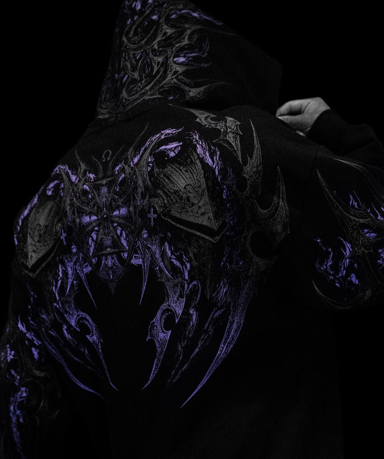 Berserker Oversized Zip-up Hoodie [Hollow Purple]