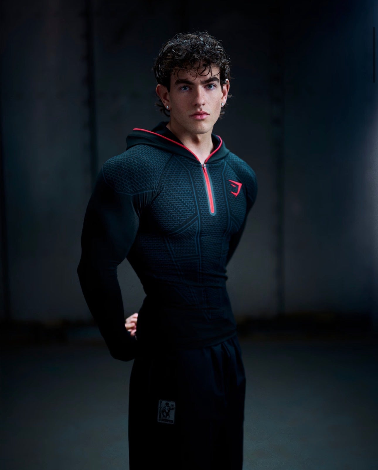 Gymshark Onyx V1 Hoodie - Black/Carmine Red