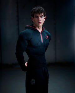 Gymshark Onyx V1 Hoodie - Black/Carmine Red