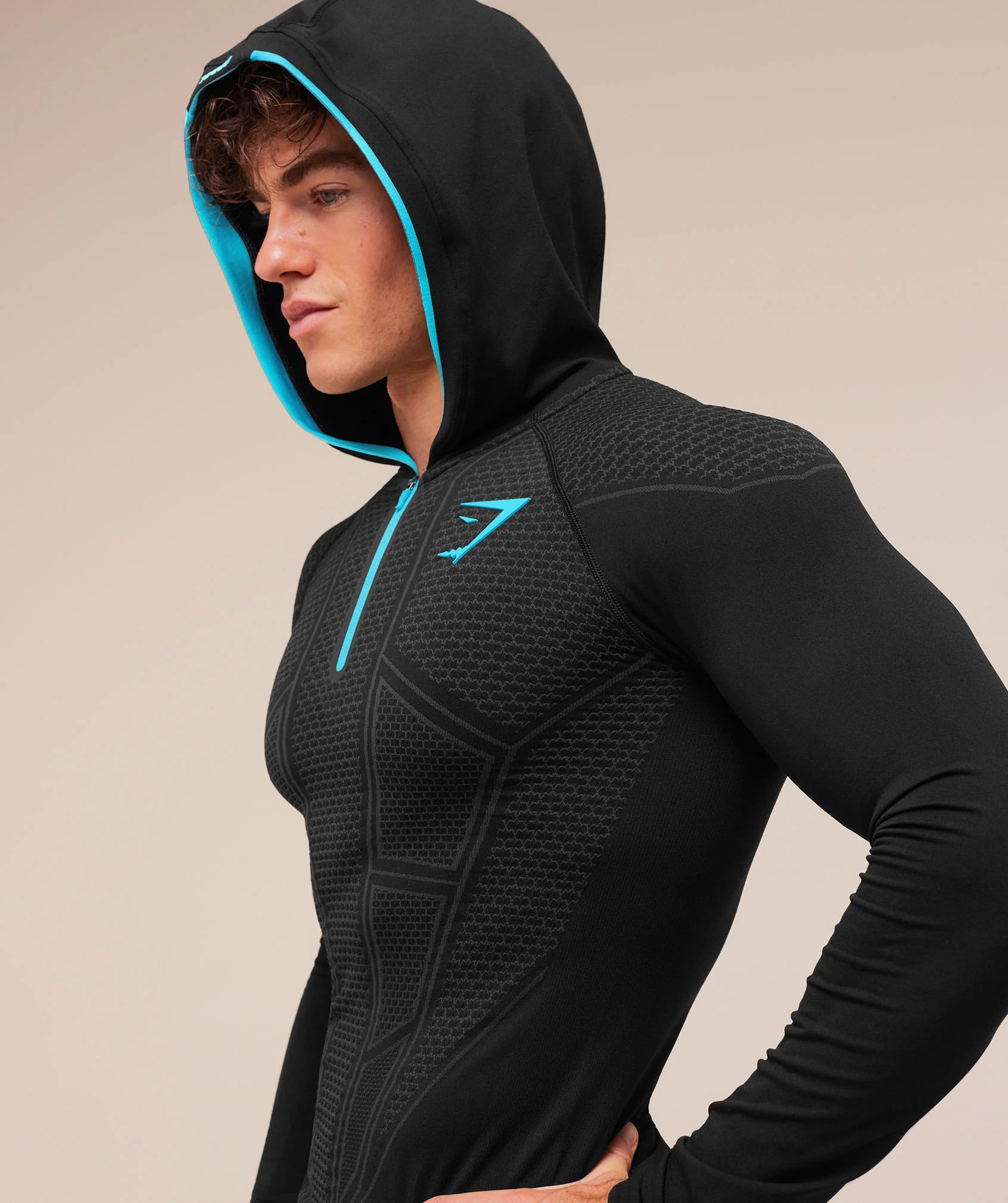 Gymshark Onyx V1 Hoodie - Black/Brand Blue