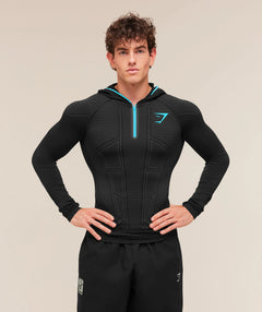 Gymshark Onyx V1 Hoodie - Black/Brand Blue