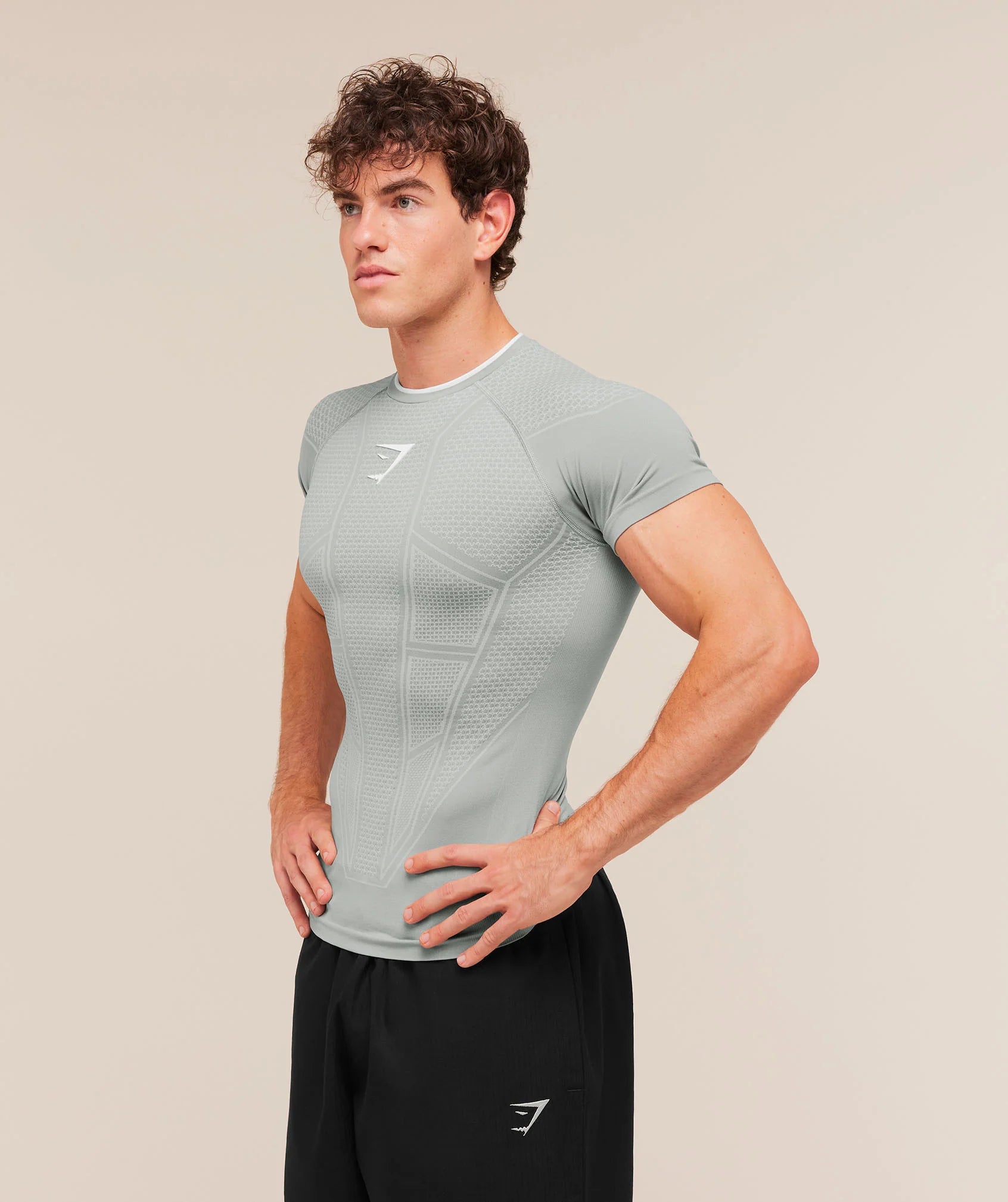 Gymshark Onyx V1 T-Shirt - Smokey Grey/Light grey