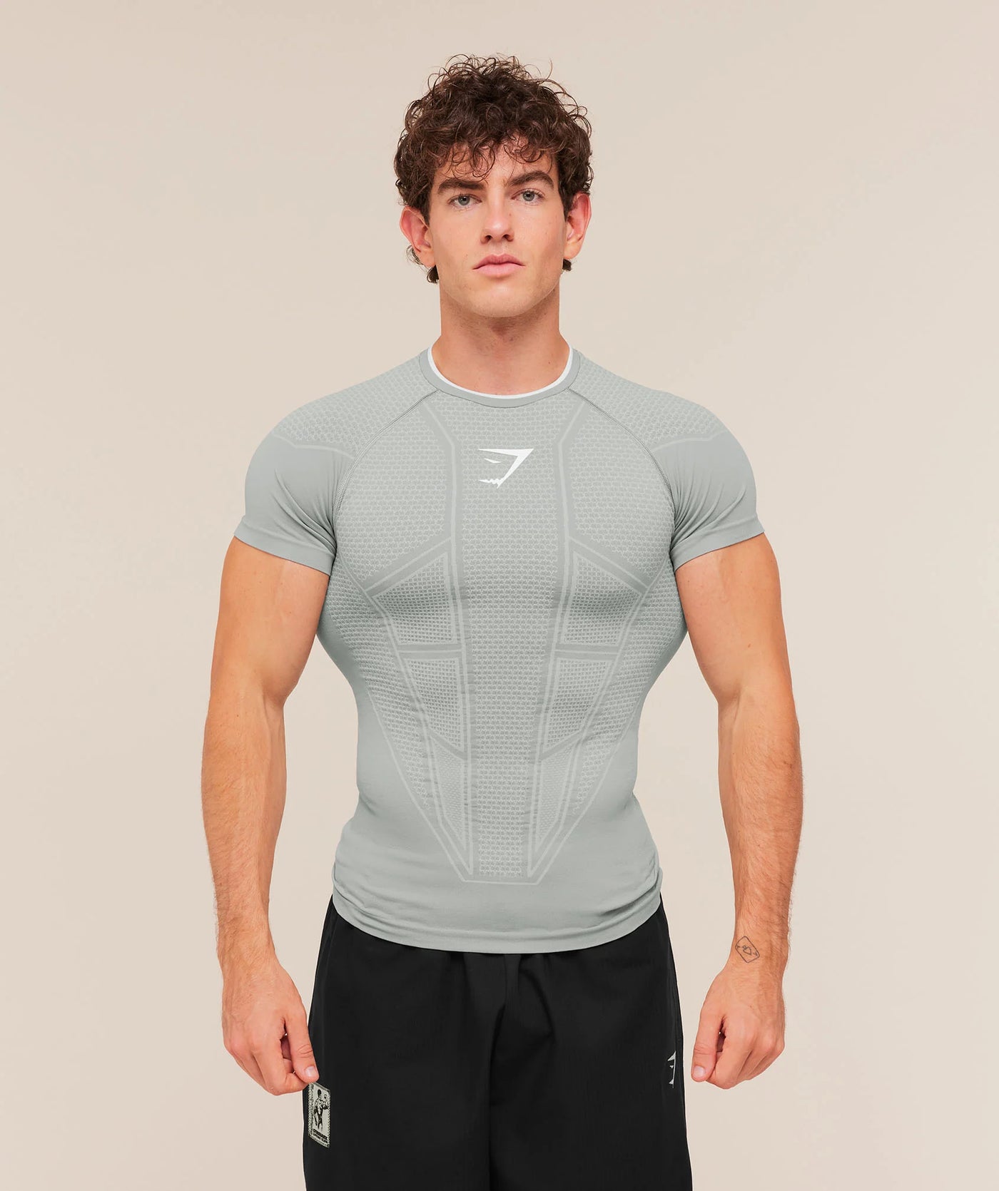 Gymshark Onyx V1 T-Shirt - Smokey Grey/Light grey