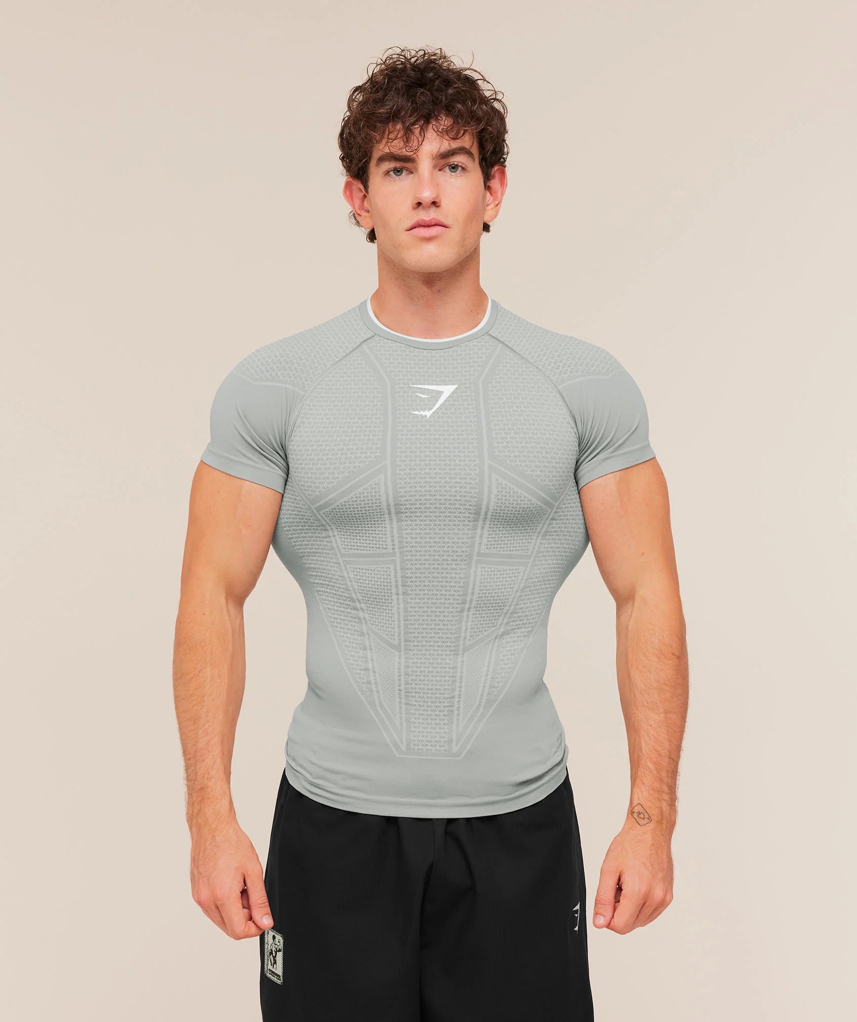 Gymshark Onyx V1 T-Shirt - Smokey Grey/Light grey
