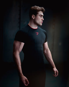 Gymshark Onyx V1 T-Shirt - Black/Carmine Red