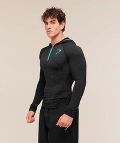 Gymshark Onyx V1 Hoodie - Black/Brand Blue