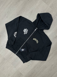 La Ca Frvr Grunge Moatis Zip Hoodie in Black
