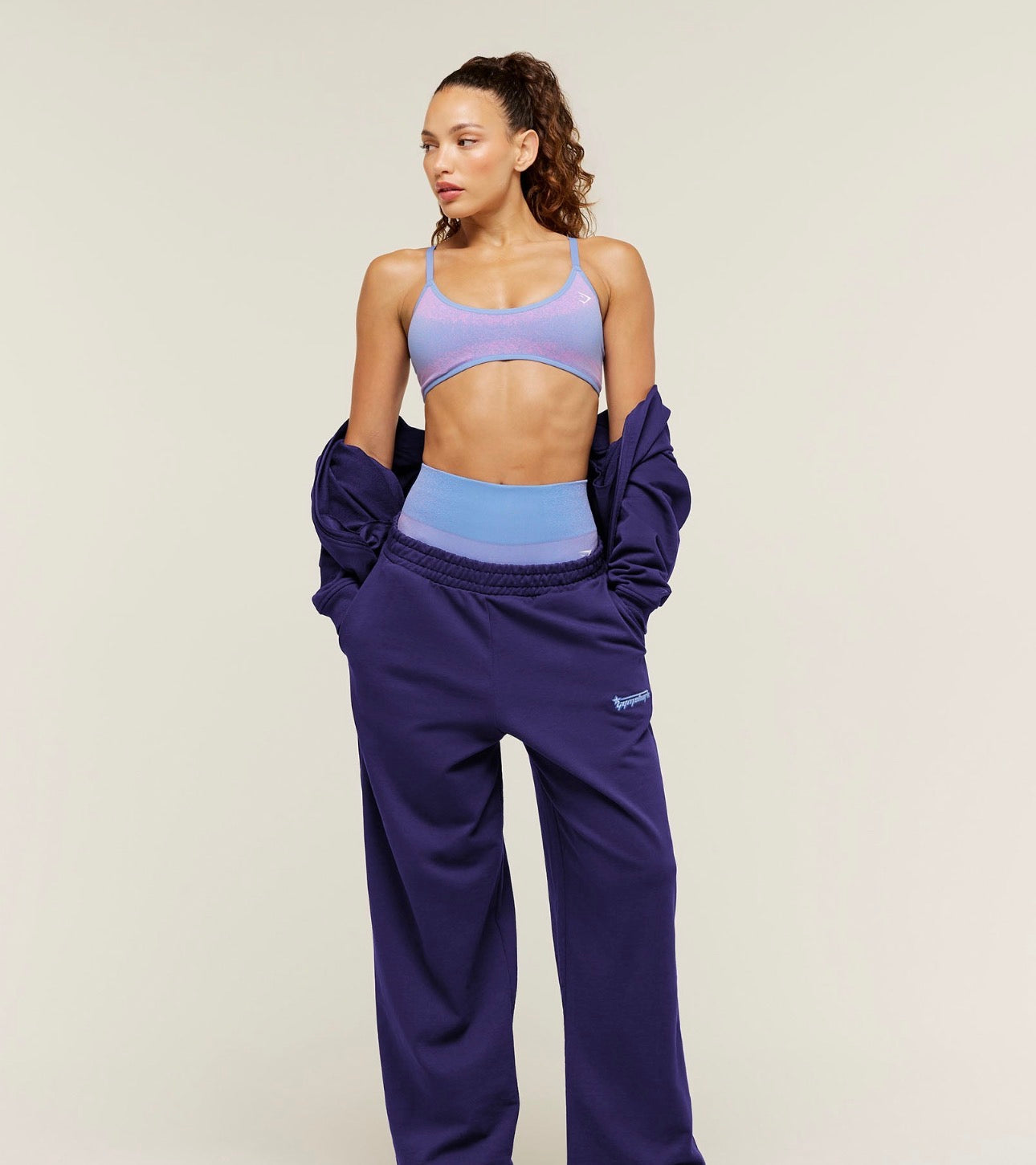 Gymshark Script Embroidery Wide Leg Pants