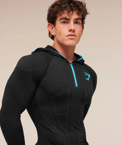 Gymshark Onyx V1 Hoodie - Black/Brand Blue